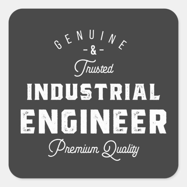 Industrial engineer, cool, engineer, engineering, square sticker (Front)