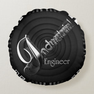 Industrial Engineer Deco Flare Round Cushion