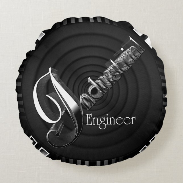 Industrial Engineer Deco Flare Round Cushion (Front)
