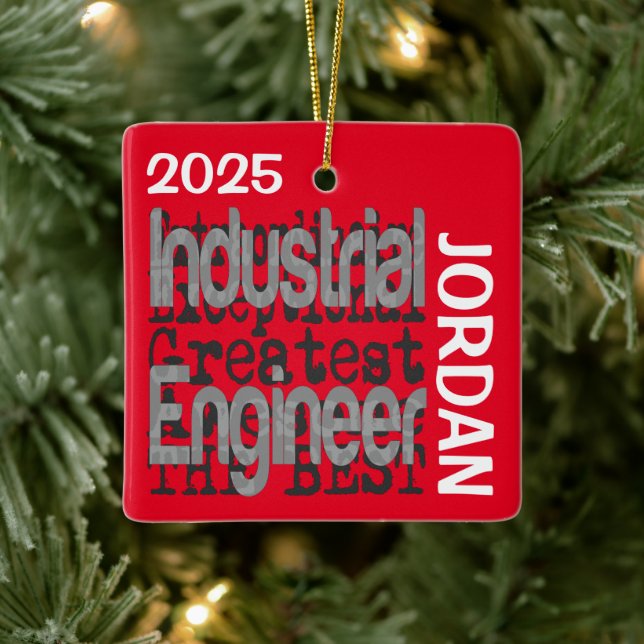 Industrial Engineer Extraordinaire CUSTOM Ceramic Ornament (Tree)