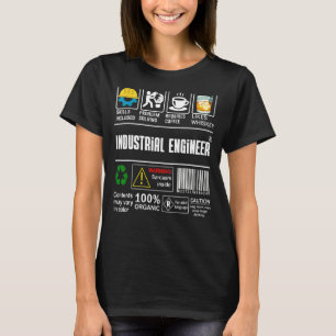 Industrial Engineer Label Skills Solving Coffee Wh T-Shirt