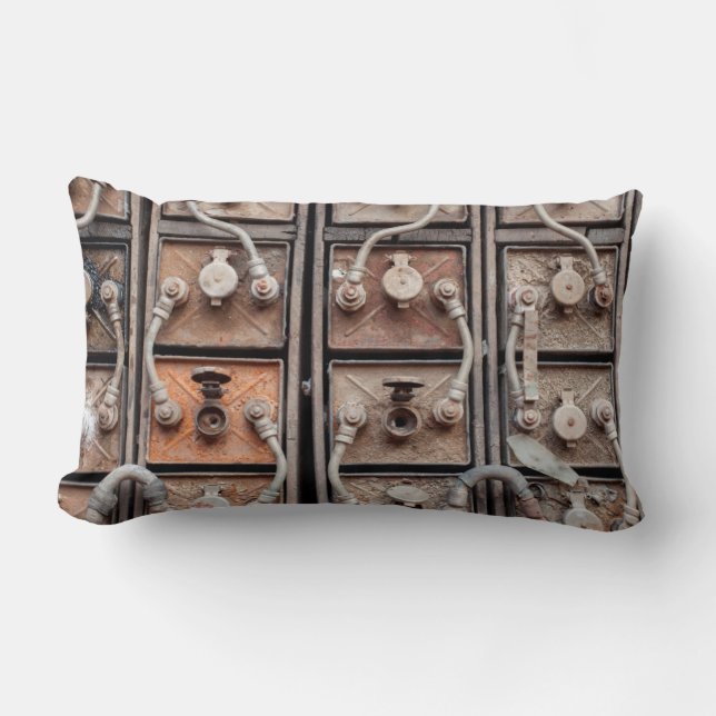 Industrial equipment in abandoned mine in Butte Lumbar Cushion (Front)