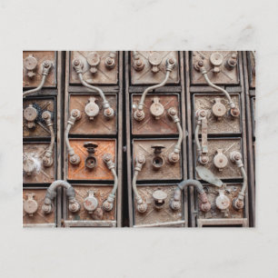 Industrial equipment in abandoned mine in Butte Postcard