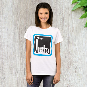 Industrial Factory Icon with Smokestacks T-Shirt
