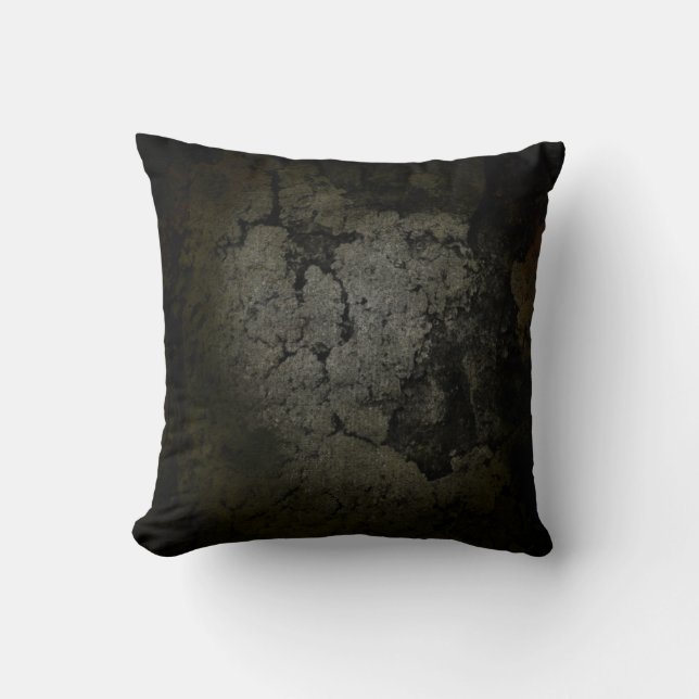 Industrial Faux Stone Dark Grunge Cushion (Front)