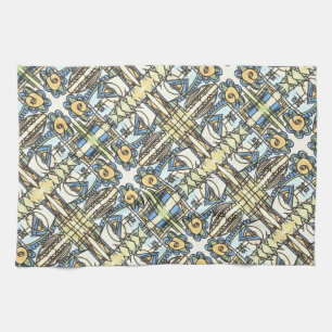 Industrial Flower-Modern Geometric Pattern Tea Towel
