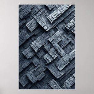 Industrial Geometric Concrete Design Poster