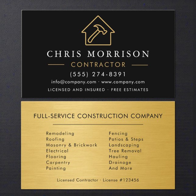 Industrial Gold Metal Building Construction  Business Card (Creator Uploaded)