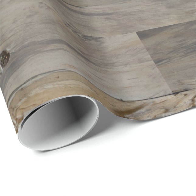Industrial Grey Brown Wood Rustic Wedding Birthday Wrapping Paper (Roll Corner)