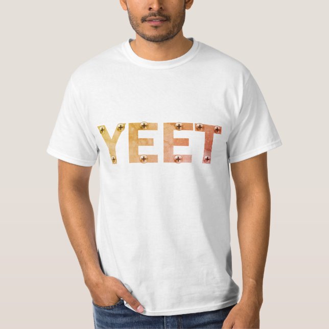 Industrial Grey YEET Typography T-Shirt (Front)