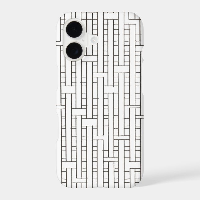 Industrial Grid-Black And White Modern Geometric (Back)
