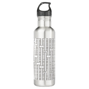 Industrial Grid-Black and White Modern Minimalist 710 Ml Water Bottle