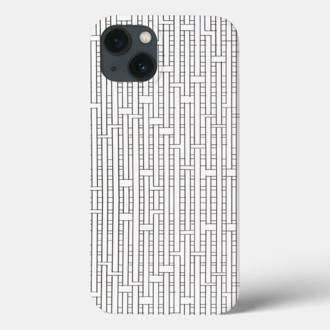 Industrial Grid-Black and White Modern Minimalist Case-Mate iPhone Case (Back)