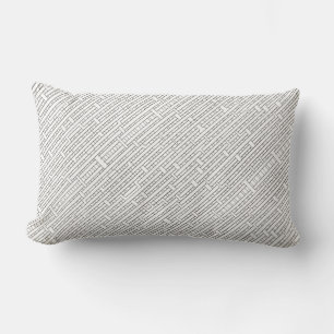 Industrial Grid-Black and White Modern Minimalist Lumbar Cushion