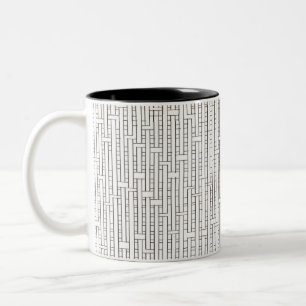 Industrial Grid-Modern Bauhaus Geometric Pattern Two-Tone Coffee Mug