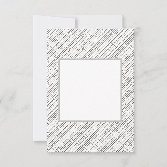 Industrial Grid-Modern Minimalist Geometric  Thank You Card (Front)