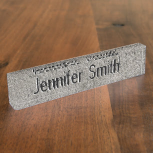 Industrial Grunge Cement Texture Graffiti Look Nameplate