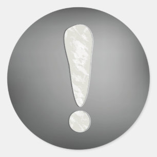 Industrial Grunge Exclamation Mark Symbol Classic Round Sticker