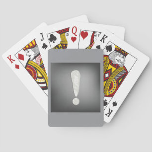 Industrial Grunge Exclamation Mark Symbol Playing Cards