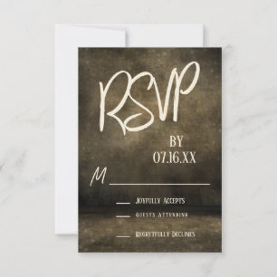 Industrial Grunge Lights Casual Typography RSVP Card