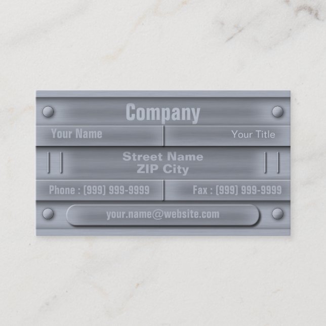 Industrial ID Plate Business Card (Front)