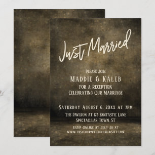 Industrial Just Married Lights Casual Typography Invitation