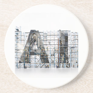 Industrial Letterform Architecture Art Coaster