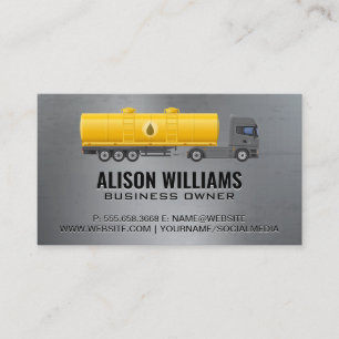 Industrial Liquid Transporter   Semi Truck Trailer Business Card