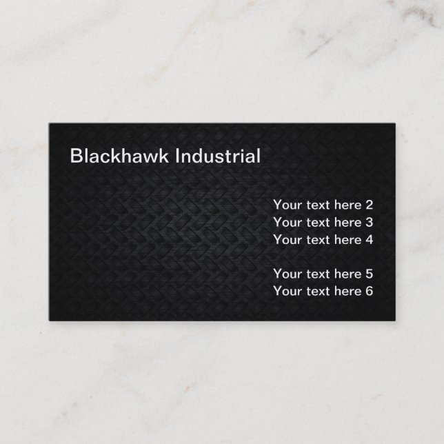 Industrial Look Black Metal Textured Look Business Card (Front)