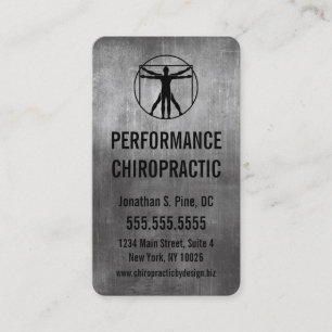 Industrial-Look Chiropractic Logo Business Cards