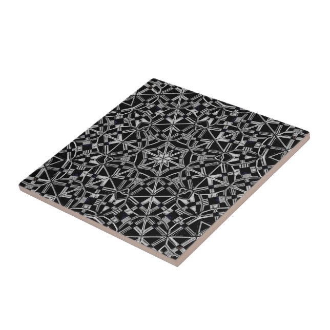 Industrial Mandala Ceramic Tile (Side)