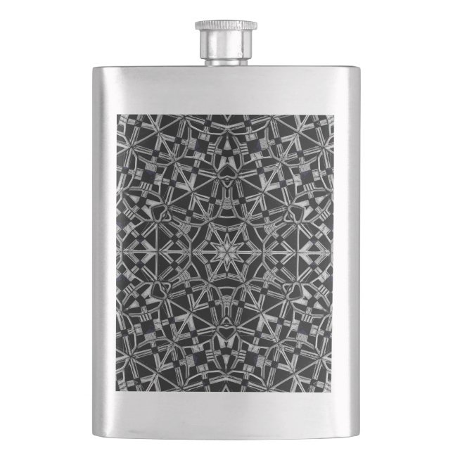 Industrial Mandala  Hip Flask (Front)