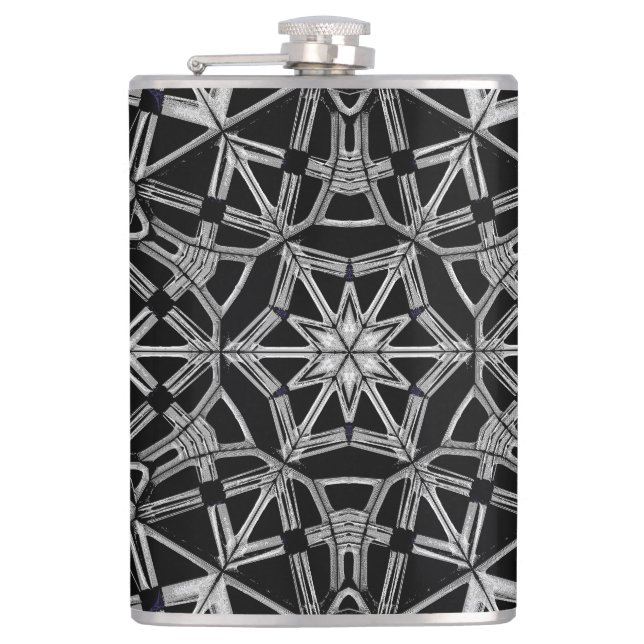 Industrial Mandala  Hip Flask (Front)