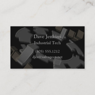 Industrial Metal Gears & Blocks Business Card