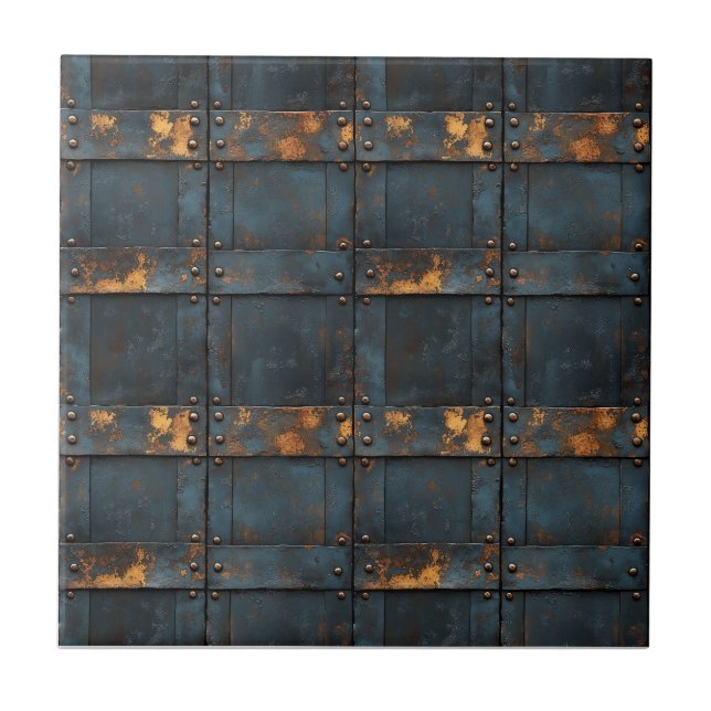 Industrial Metal Rustic  Ceramic Tile (Front)