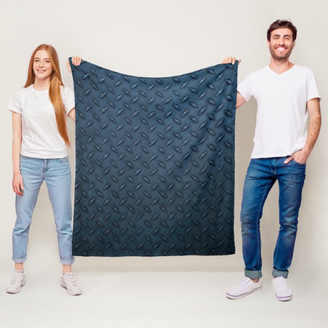 industrial metal sheet texture pattern diamond tra fleece blanket (In Situ)