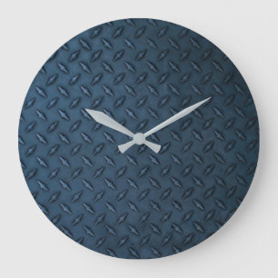industrial metal sheet texture pattern diamond tra large clock
