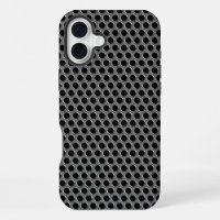 Industrial Metallic Silver Grille Polka Dots