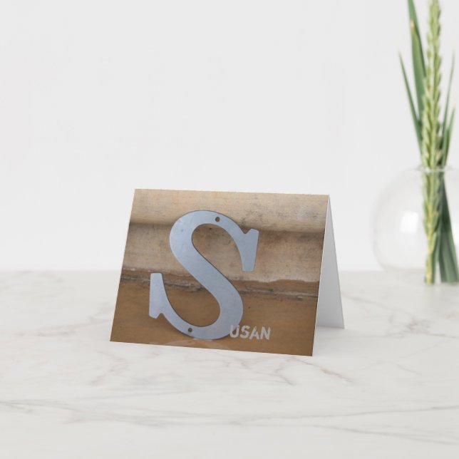 Industrial Monogram "S" Note Cards (Front)