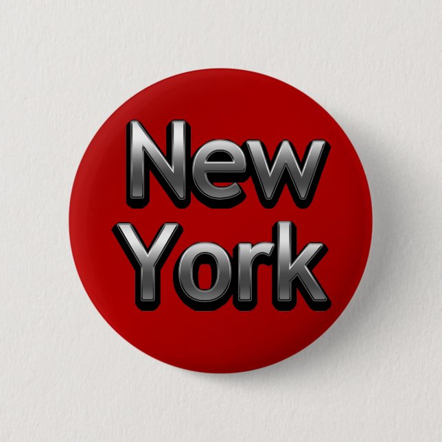 Industrial New York - On Red 6 Cm Round Badge (Front)