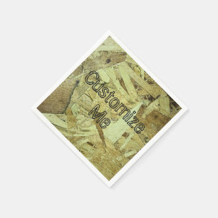 Industrial OSB Wood Grain DIY Name Monogram Napkin