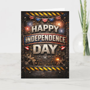 Industrial Patriotic Happy Independence Day Holiday Card