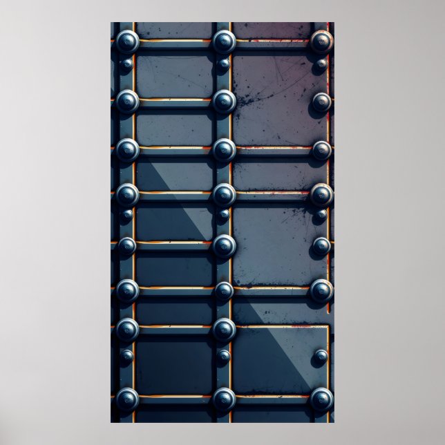 industrial patterns repeating metallic grids  poster (Front)