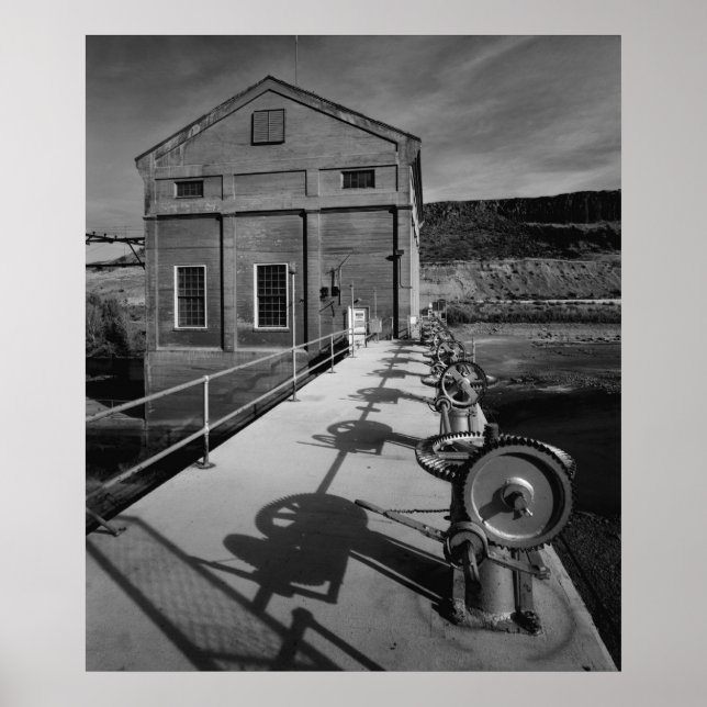 Industrial Photo - Dam Powerhouse Lifting Gears Poster (Front)