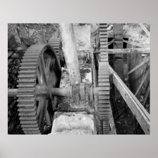 Industrial Photo - Grist Mill Transmission Gear Poster