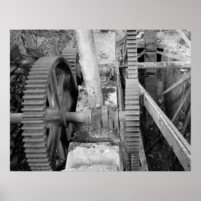 Industrial Photo - Grist Mill Transmission Gear Poster (Front)