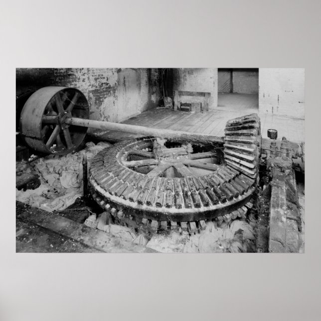 Industrial Photo - Paper Mill Wooden Gears Poster (Front)