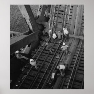 Industrial Photo - Railroad Bridge Workers Poster