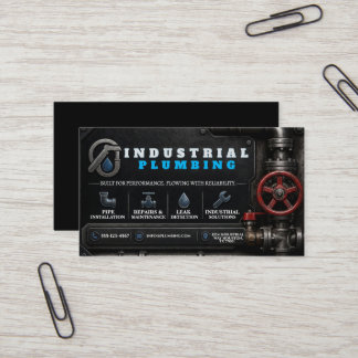 Industrial Plumbing Business Card | Dark Metallic 