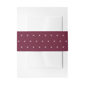 Industrial Red Crimson Twinkle Lights Pattern Invitation Belly Band
